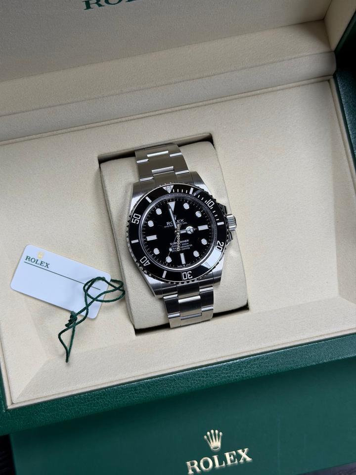 Rolex Submariner Silver Chain Black Bezel Black Dial